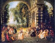 WATTEAU, Antoine The Pleasures of the Ball oil painting artist